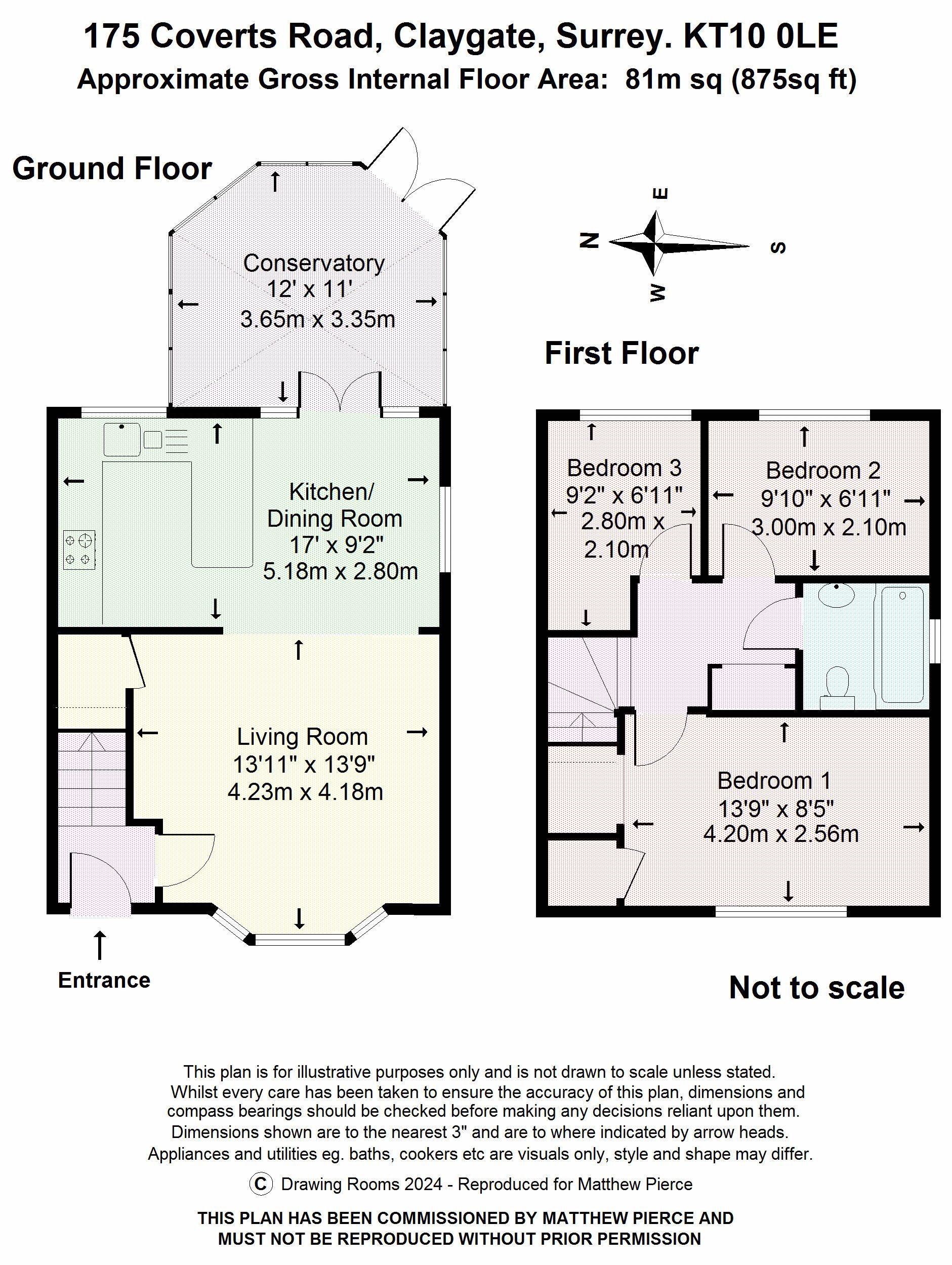 Floorplans For Coverts Road, Claygate