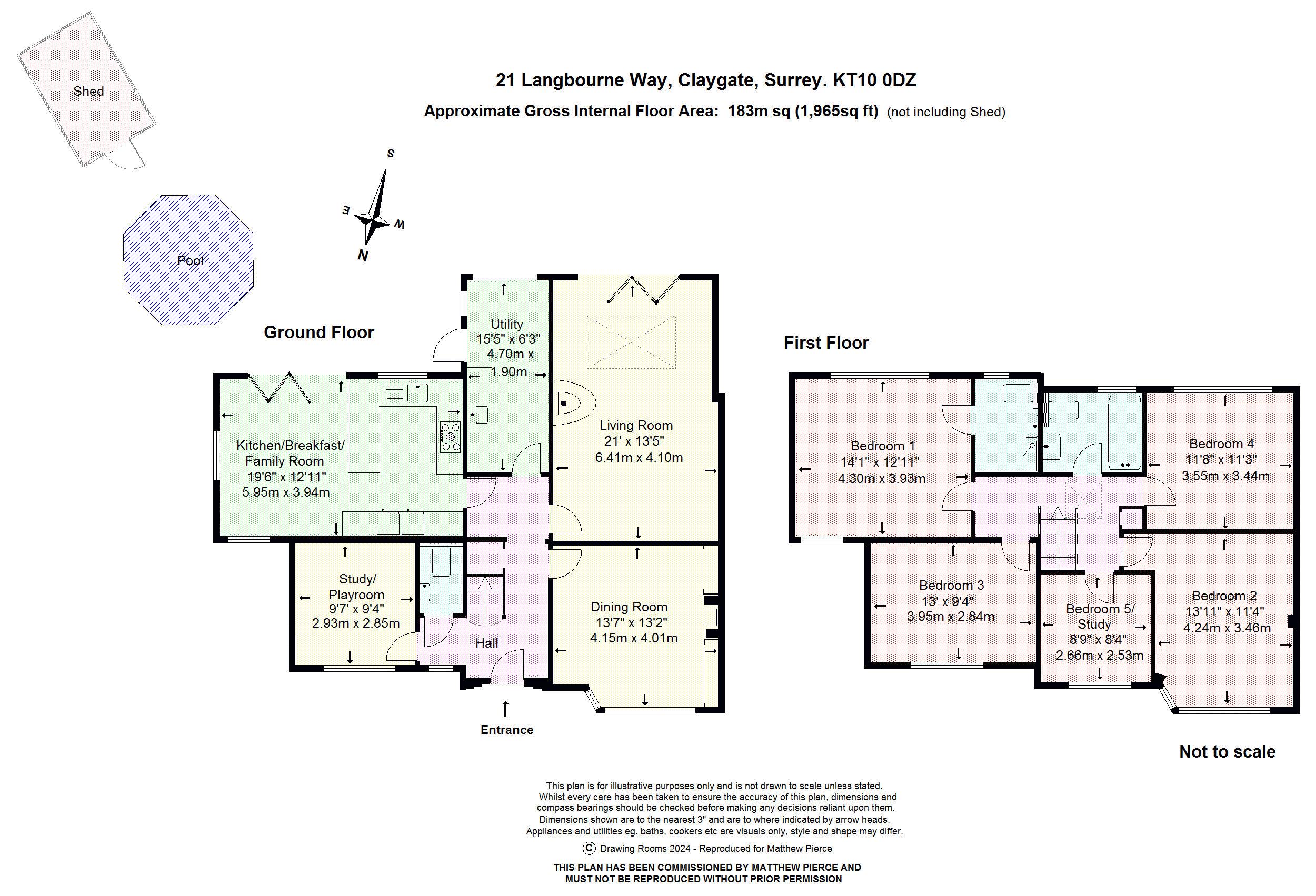 Floorplans For Langbourne Way, Claygate