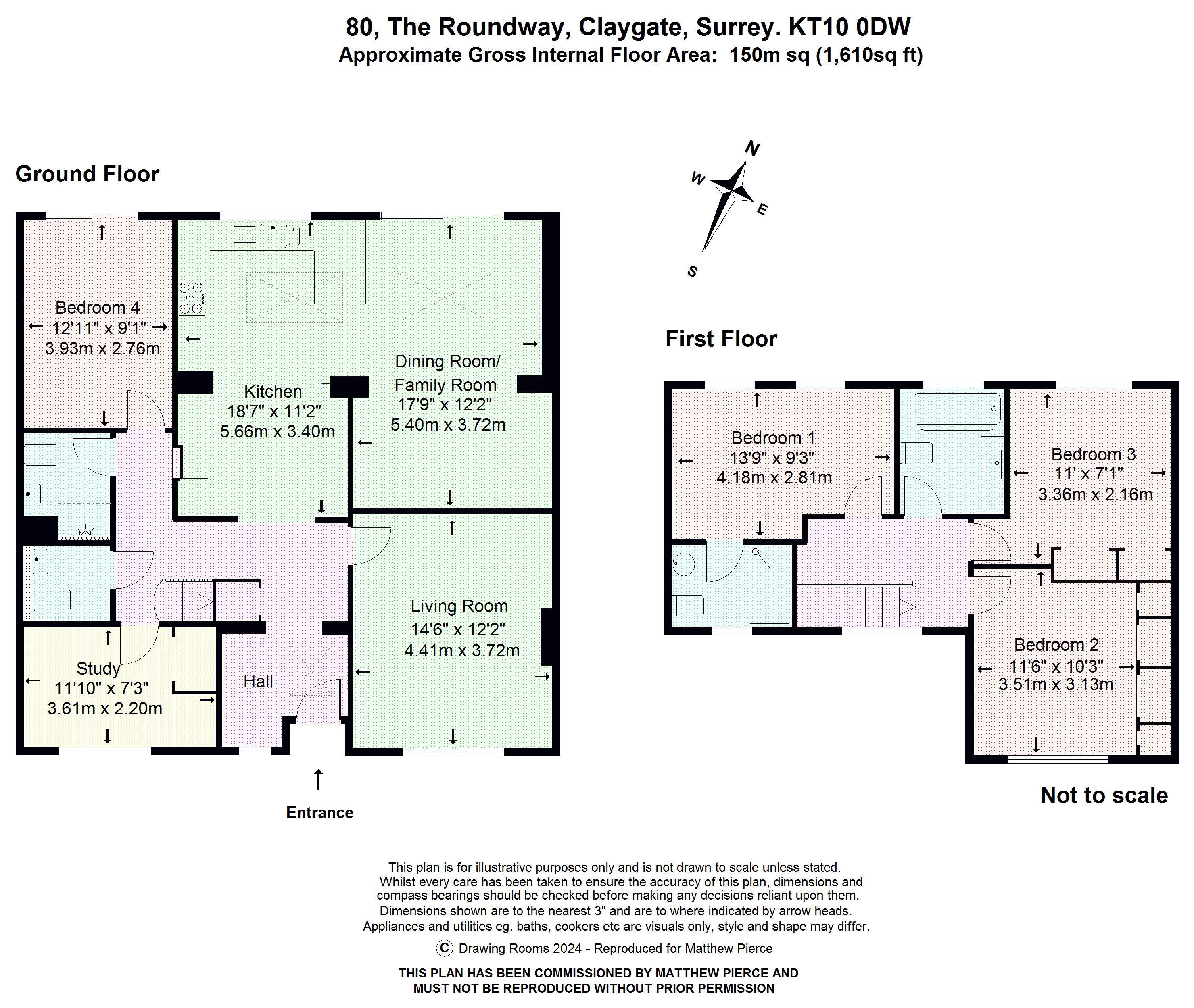 Floorplans For The Roundway, Esher